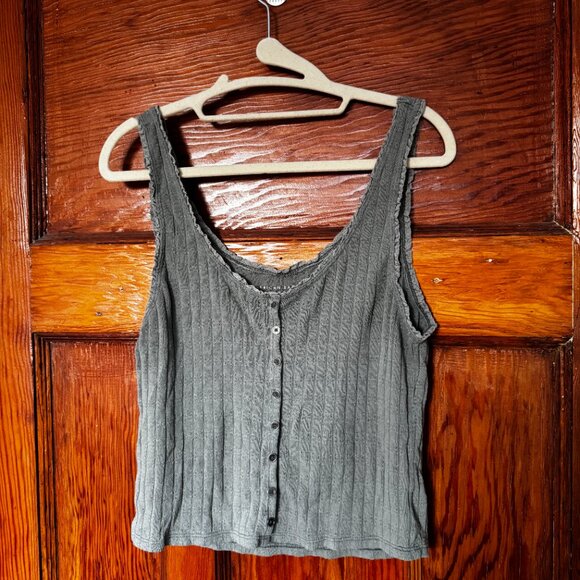 Olive green tank top - Picture 2 of 3